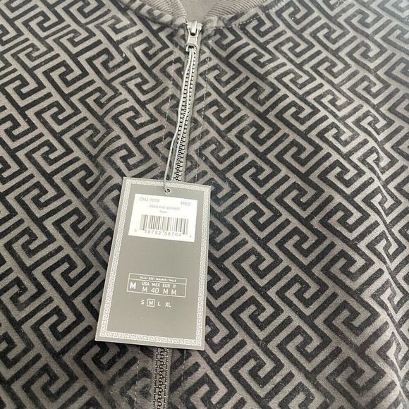 NWT Casa Moda Black Knit Bomber Jacket Size Medium New - Picture 2 of 8